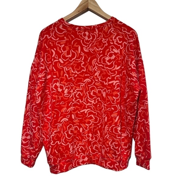 Athleta balance sweatshirt in Abstract Floral Matador Red - size medium - Picture 5 of 9
